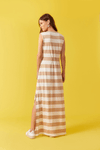 Vestido Estampa Listra Bege