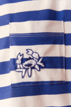 T-shirt Estampa Listra Azul Com Bordado