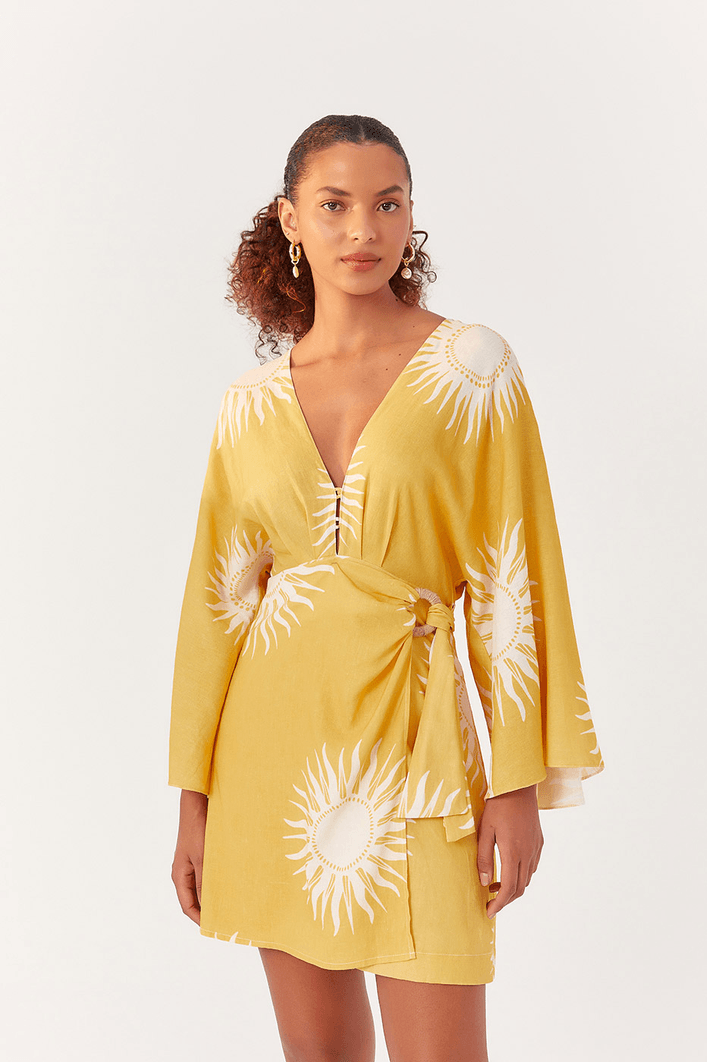 Vestido Linho Estampa Solare