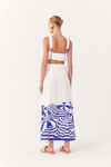 Saia Cropped Linho Estampa Ombrelone