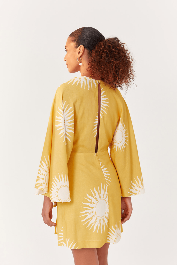 Vestido Linho Estampa Solare