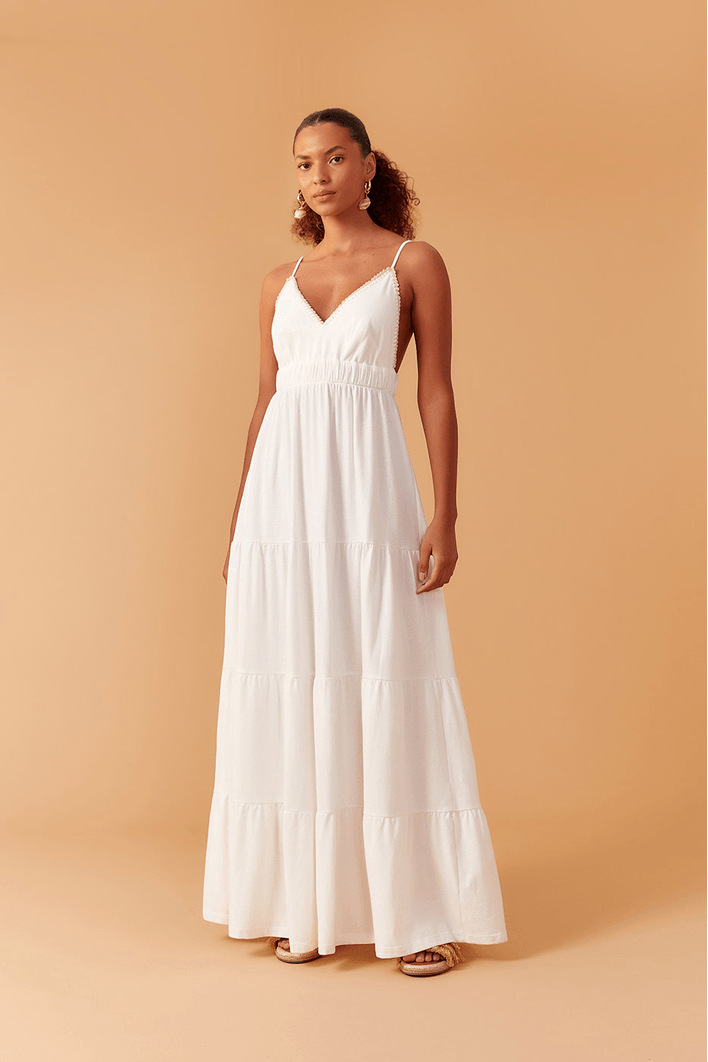 Vestido Bordado Croche Busto