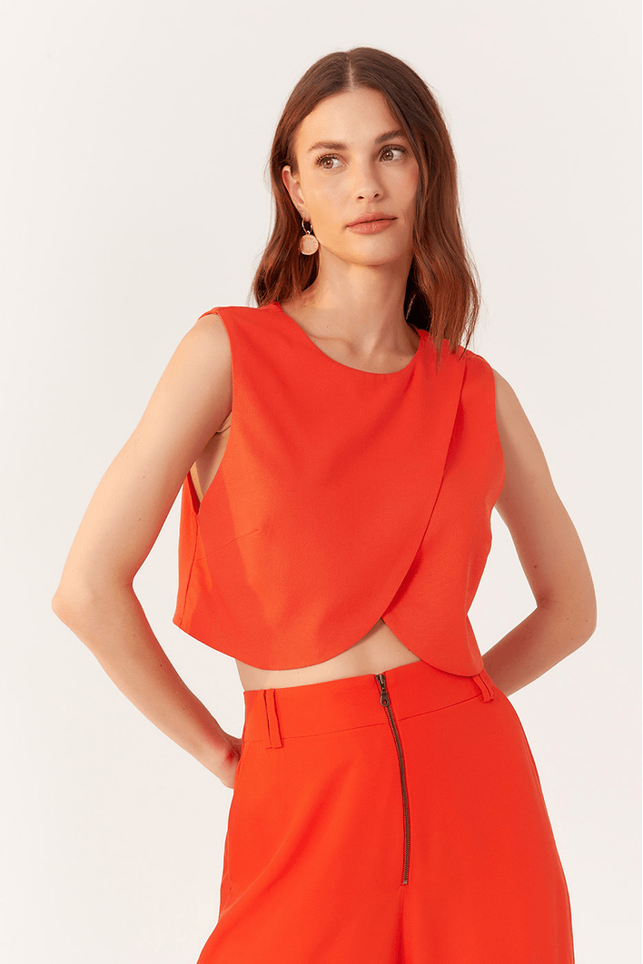 Blusa Linho Transpassada