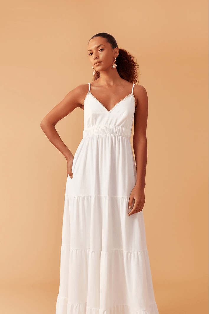 Vestido Bordado Croche Busto