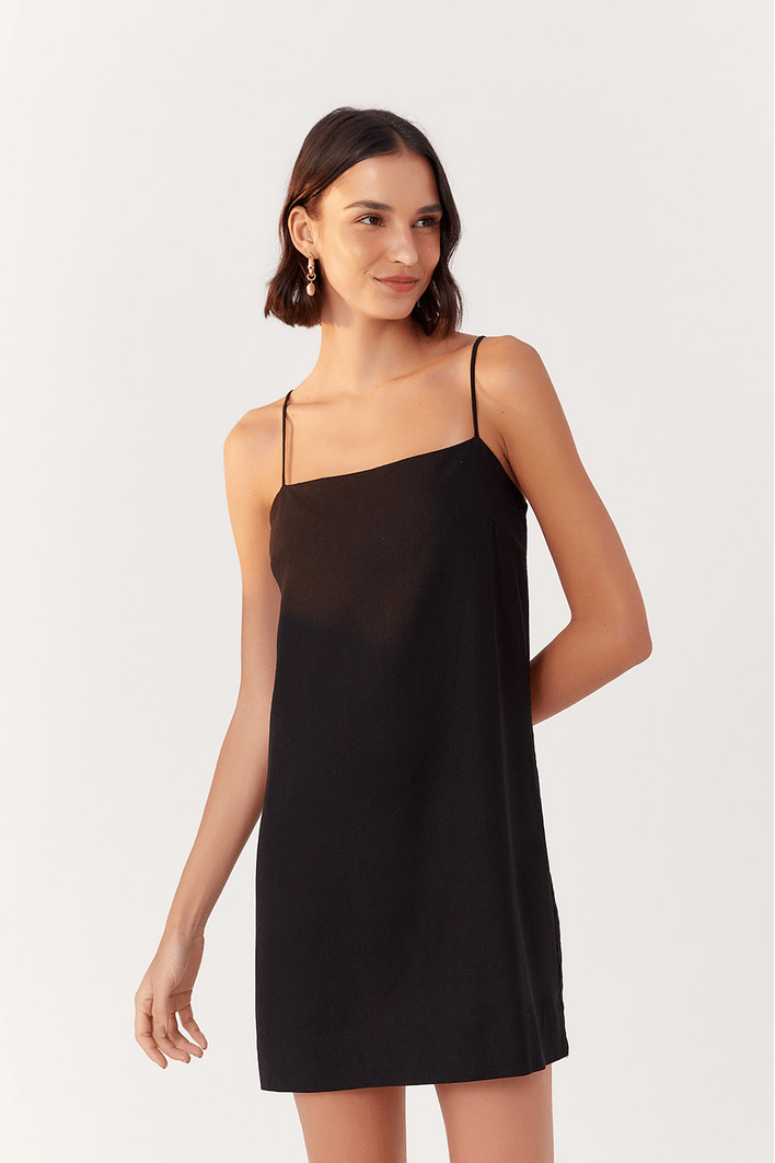 Vestido Curto Linho Retinho