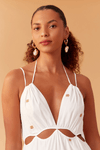Vestido Cropped Bordado Barrado