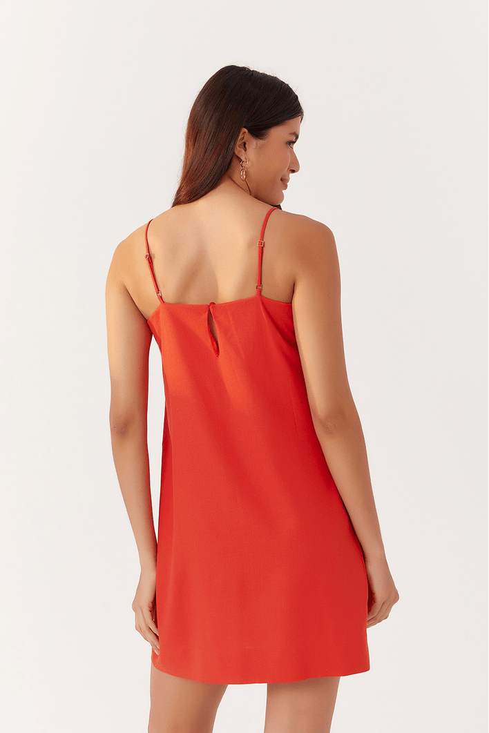 Vestido Curto Linho Retinho