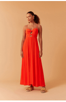 Vestido Longo Crepe Nó Duplo Frente