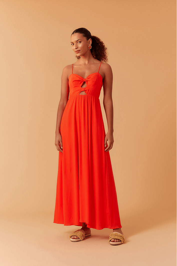 Vestido Longo Crepe Nó Duplo Frente