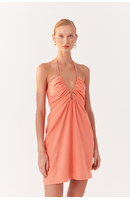 Vestido Linho Curto Busto Franzido