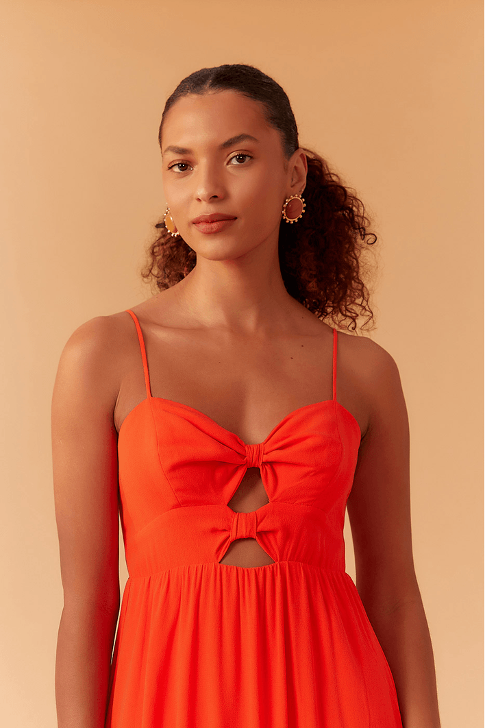 Vestido Longo Crepe Nó Duplo Frente