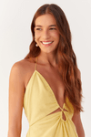 Vestido Linho Curto Busto Franzido