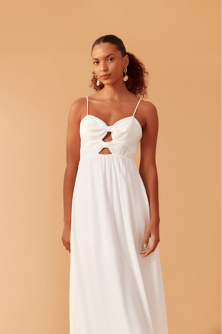 Vestido Longo Crepe Nó Duplo Frente
