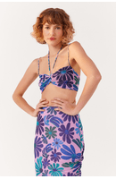 Top Tule Estampa Feito Flor