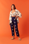 Calça Bordada Prega Barra
