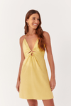 Vestido Linho Curto Busto Franzido