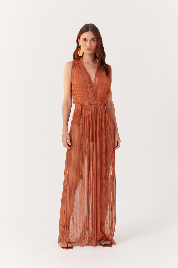 Vestido Tule Plissado