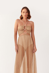 Vestido Plissado Com Lurex