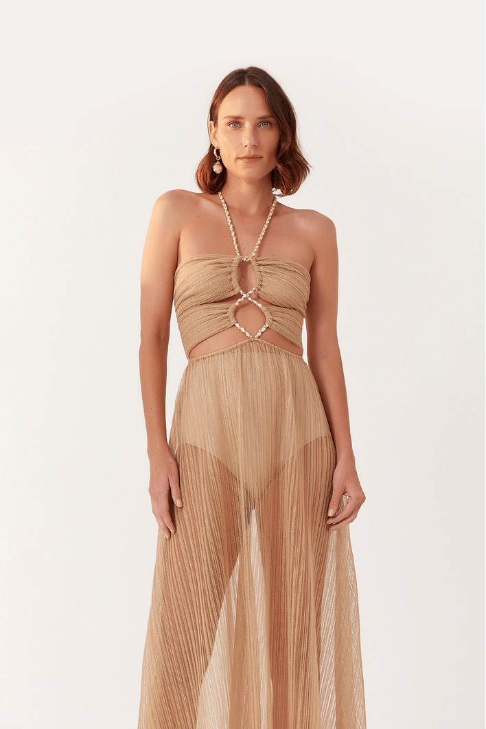 Vestido Plissado Com Lurex