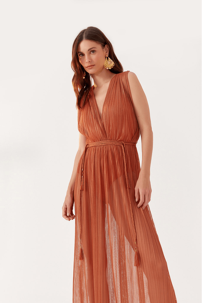Vestido Tule Plissado