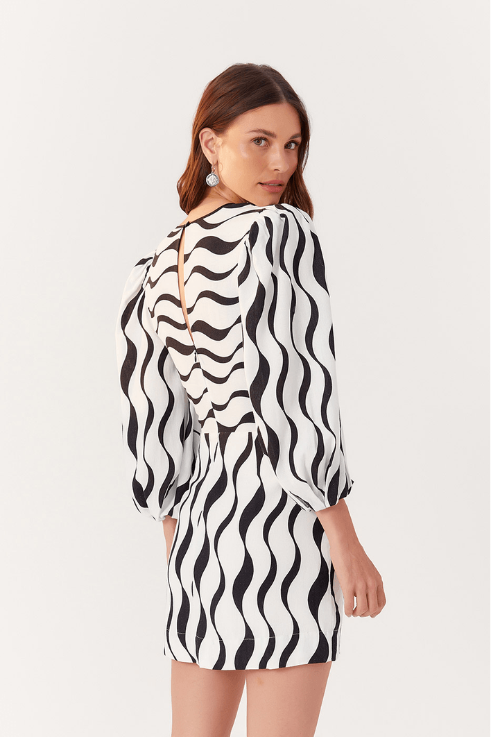 Vestido Linho Estampa Pontal