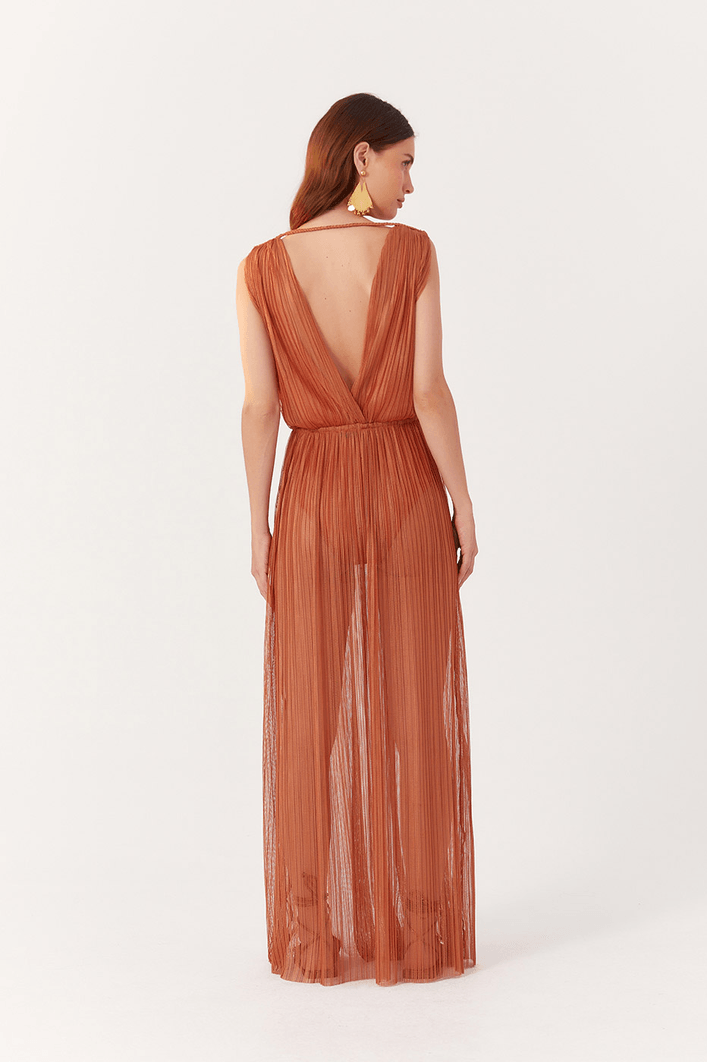 Vestido Tule Plissado