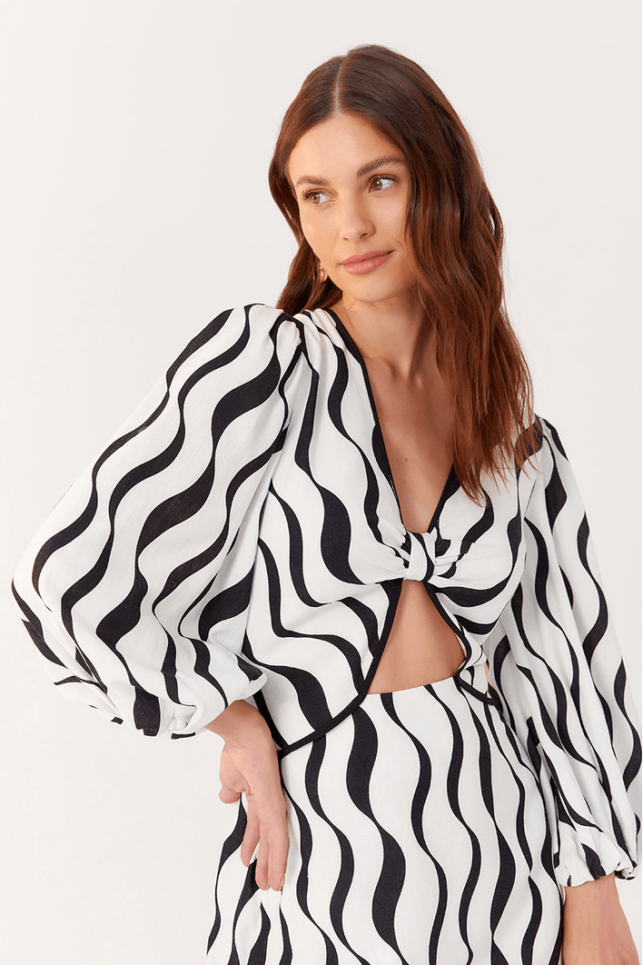 Vestido Linho Estampa Pontal