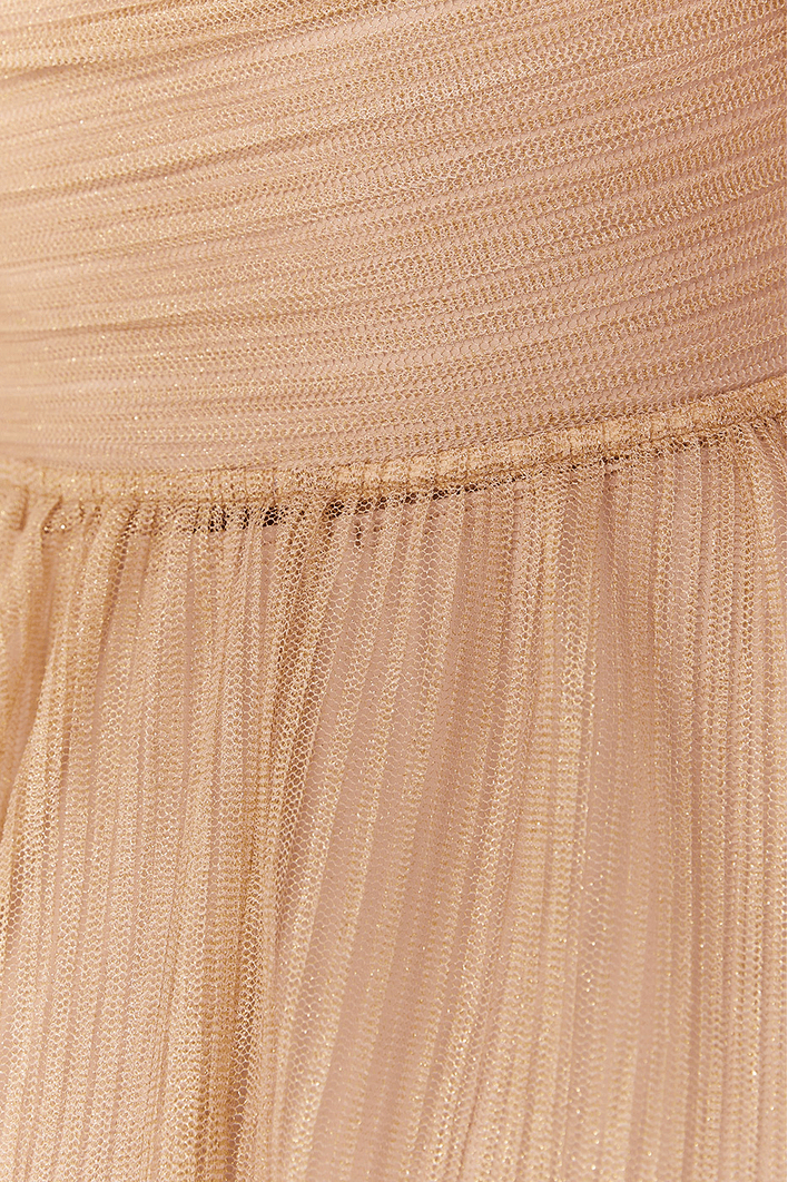 Vestido Plissado Com Lurex