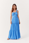 Vestido Longo Crepe Alça Diagonal