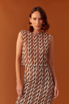 Blusa Tule Estampa Areal