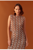 Blusa Tule Estampa Areal