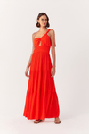 Vestido Longo Crepe Alça Diagonal