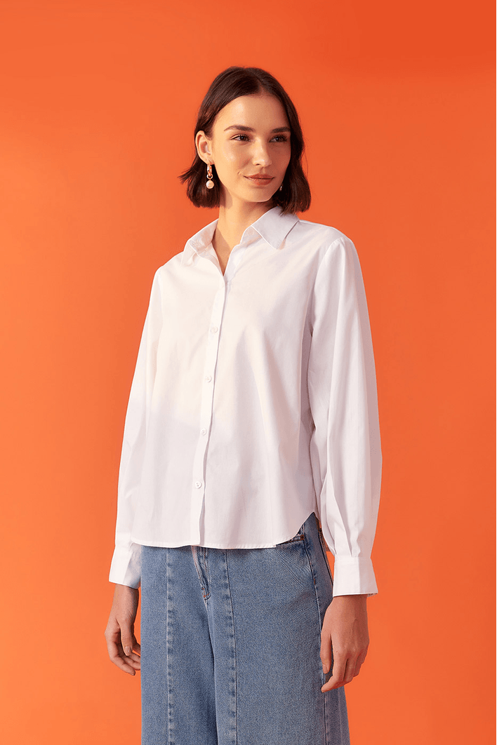 Camisa Algodão Detalhe Renda