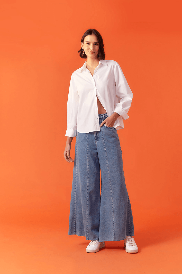 Camisa Algodão Detalhe Renda