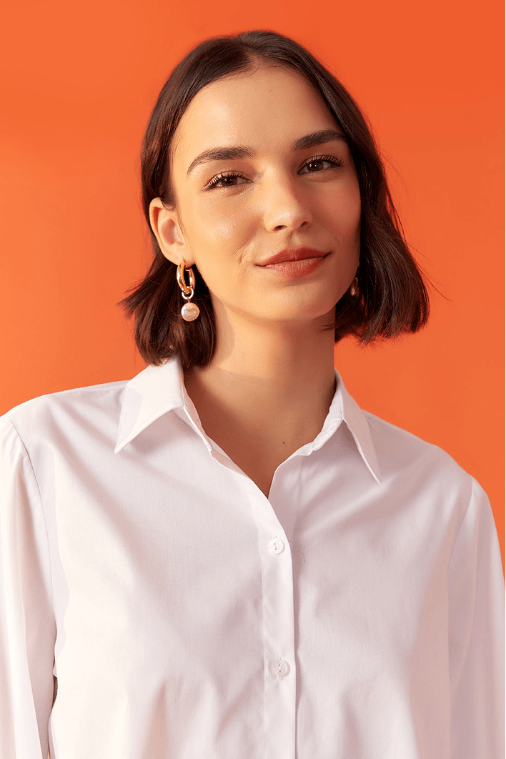 Camisa Algodão Detalhe Renda