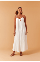 Vestido Longo Crepe Decote Gota