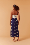 Vestido Cropped Bicolor Bordado