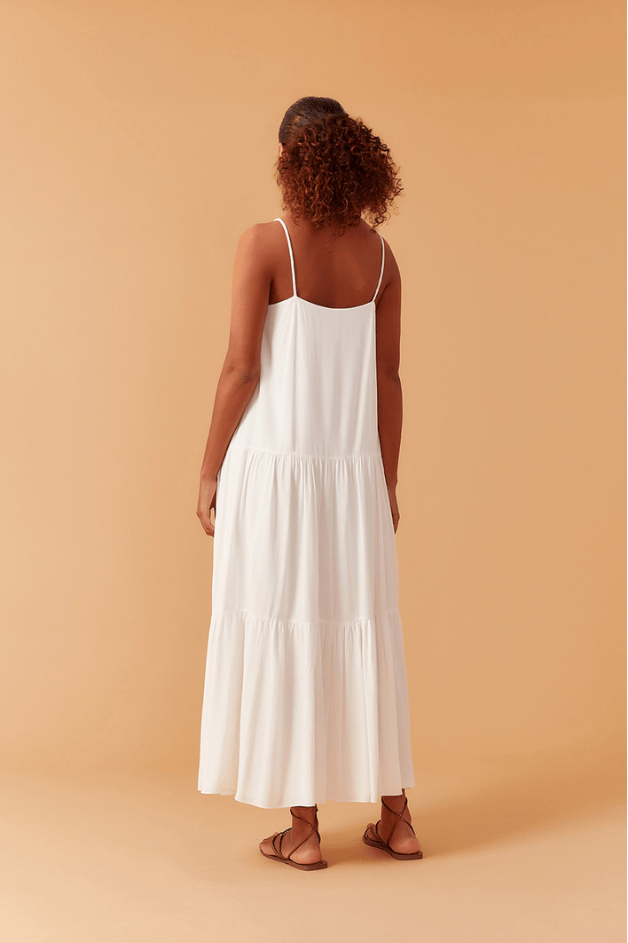 Vestido Longo Crepe Decote Gota
