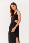 Vestido Linho Cropped Recorte Lateral