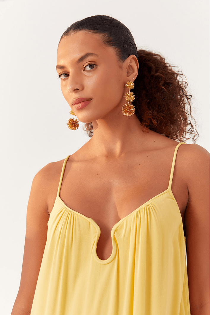 Vestido Longo Crepe Decote Gota