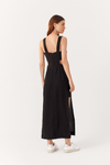 Vestido Linho Cropped Recorte Lateral