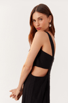 Vestido Linho Cropped Recorte Lateral