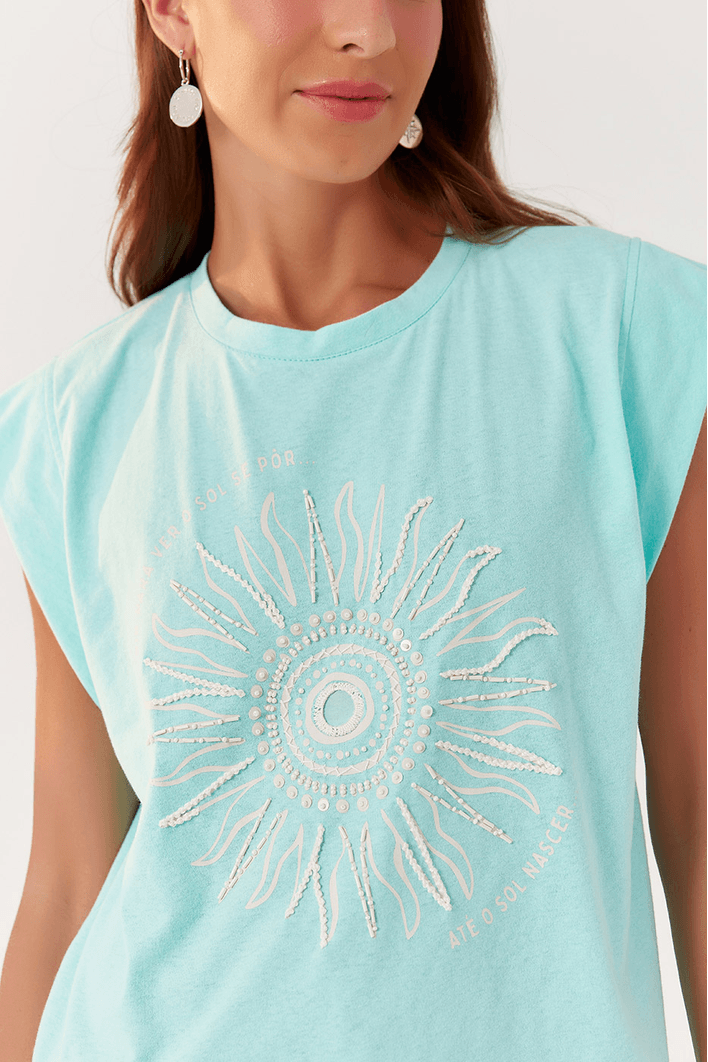 Cropped Bordado Sol