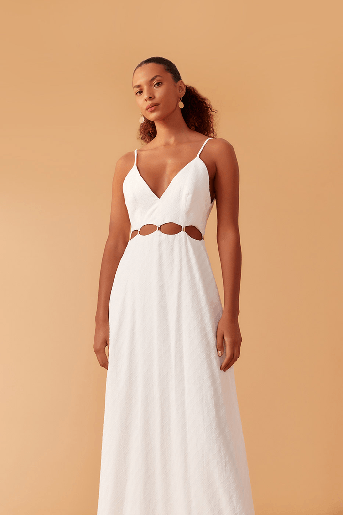 Vestido Longo Com Metais