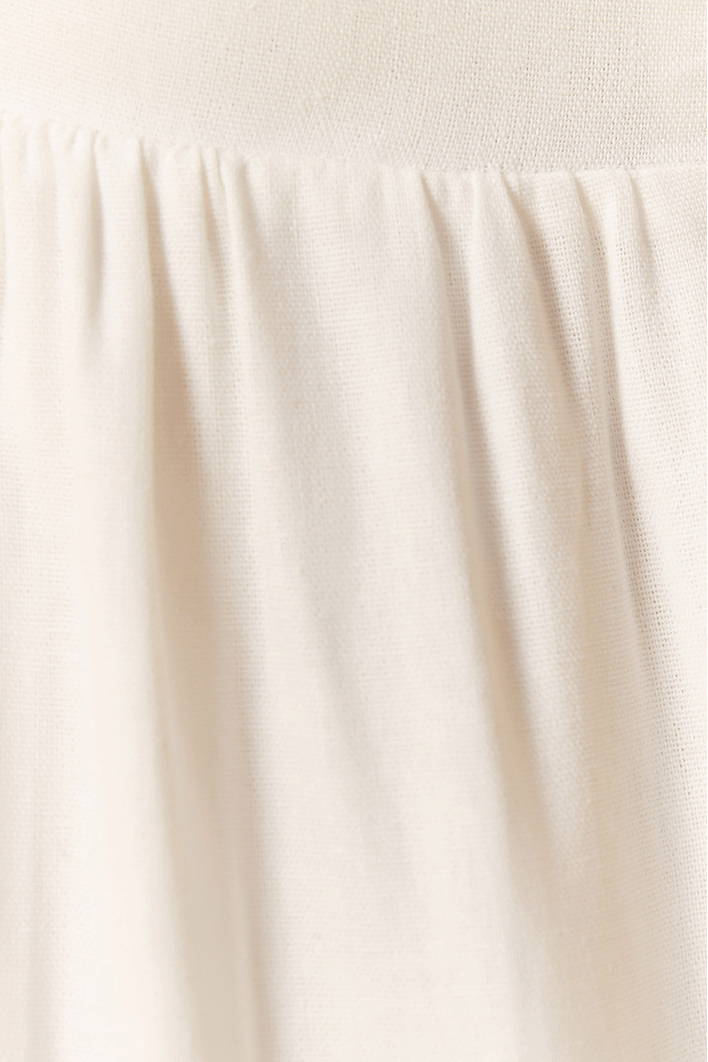 Vestido Linho Cropped Bordado Rechilieu