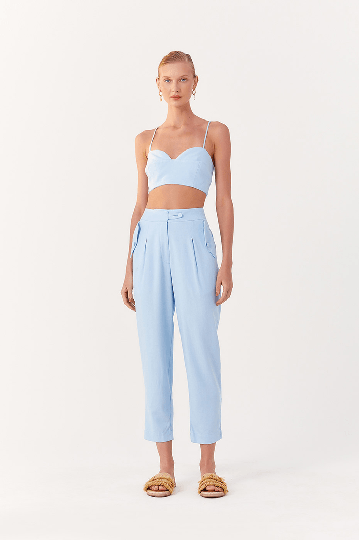 Calça Linho Lapela Bolso Frente