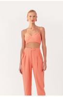 Calça Linho Lapela Bolso Frente