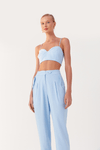 Calça Linho Lapela Bolso Frente