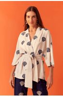 Kimono Bordado Faixa Cintura
