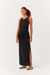 Vestido Jersey Franzido Lateral